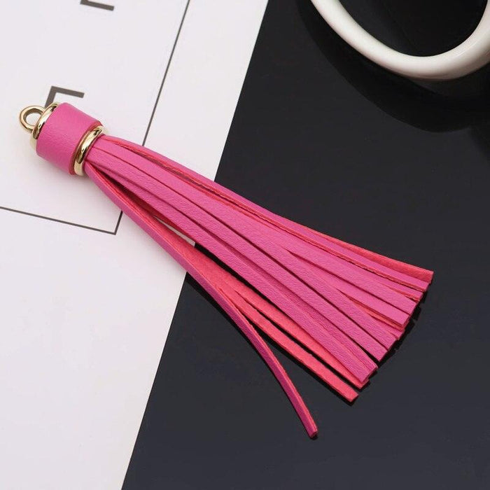 Vibrant 5-Piece Faux Leather Tassel Fringe Set for Creative Jewelry and Craft Projects