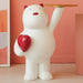 Whimsical White Bear Key Holder with Tray - A Stylish Addition to Your Home Decor