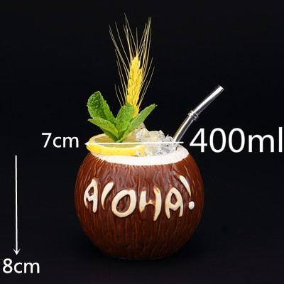 Versatile Ceramic Tiki Mug for Beer, Wine, and Cocktails - 450ml