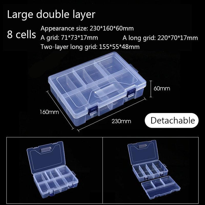 Plastic Adjustable Jewelry and Craft Organizer Box with 12 Sizes