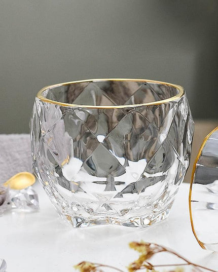 Lavish Gold Crystal Drinkware Collection - Elegant Glassware for Wine, Whiskey, Cocktails, and Beer