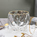 European Elegance Gold Crystal Glassware Collection - Complete Set for Wine, Whiskey, Cocktails, and Beer