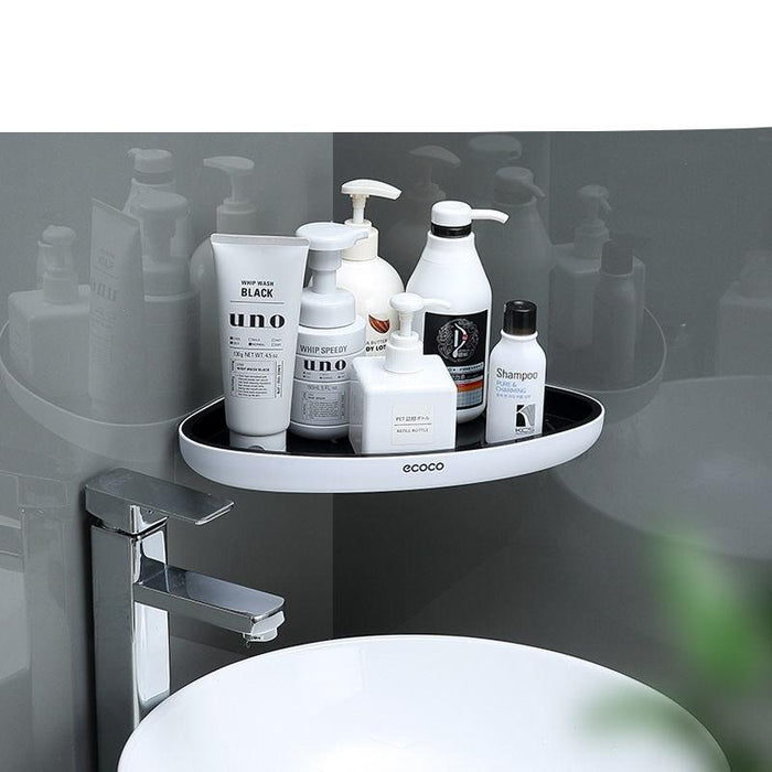 Bathroom Storage Solution: Snap-Up Corner Shelf Set with Shampoo Basket