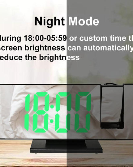 Stylish LED Projection Alarm Clock with Integrated Temperature Indicator - A Contemporary Organization Essential