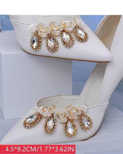 Bridal Rhinestone Footwear Clips - Luxurious Wedding Accessories for Elegant Shoes