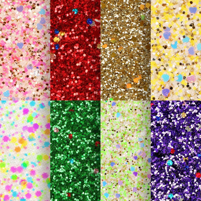 Chunky Glitter Sequins Vinyl Sheets for Crafting Brilliance