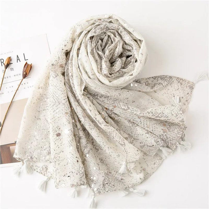 Luxurious Blue Porcelain Cashmere Blend Shawl - The Perfect Accessory for Any Occasion