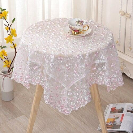 Sophisticated Lace Table Cover - Beautifully Embroidered Home Accent for Elegant Entertaining