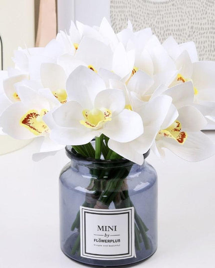 Lifelike Butterfly Orchid Floral Display - 6 Piece Realistic Bloom Set