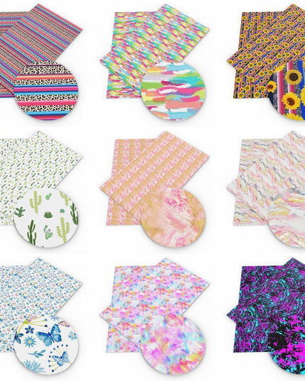 Floral Elegance Synthetic Leather Crafting Sheets - Creative Essentials