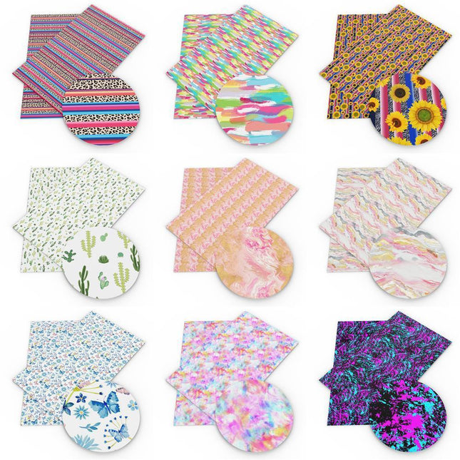 Floral Elegance Synthetic Leather Crafting Sheets - Creative Essentials