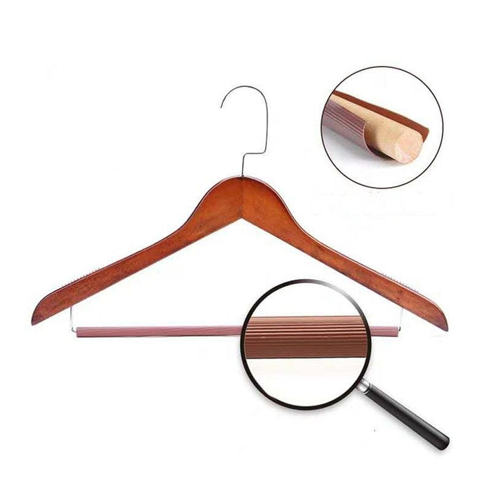 Rotating Wooden Hangers with Anti-Slip Design and Metal Hook