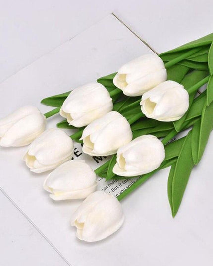 Lifelike PU Tulip Floral Arrangement - 5-Piece Set for Stylish Home Accents
