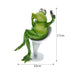 Playful Resin Frog Figurines - Adorable Kawaii Animal Statuettes for Stylish Home Decor