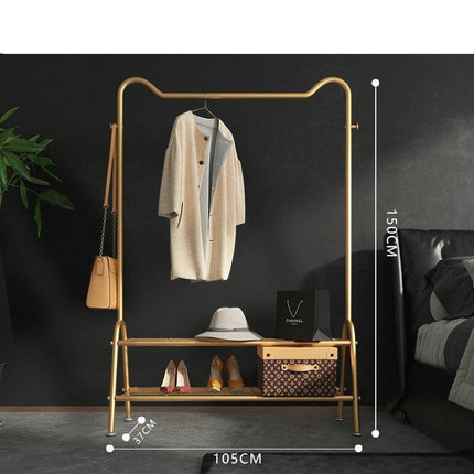 Chic Golden Steel Pipe Garment Drying Rack for Stylish Home Organization