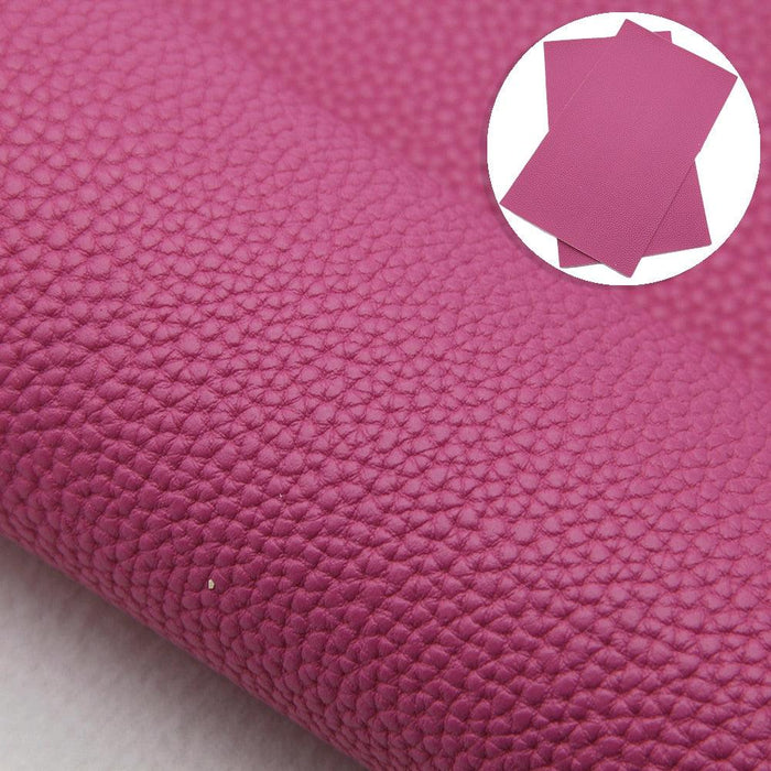 20*33cm Plain Color Lychee Pattern Faux Leather Fabric for DIY Crafts