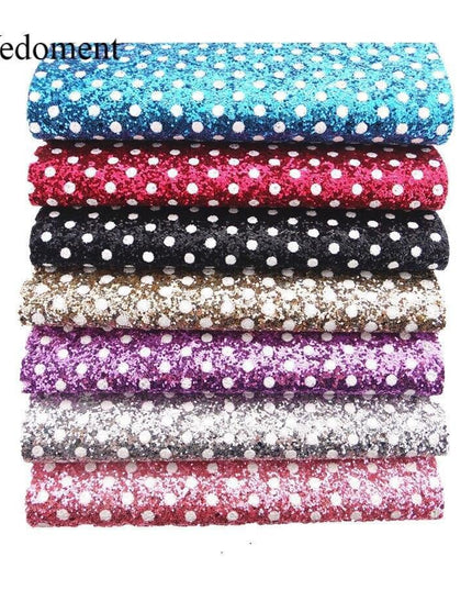 Sparkling Polka Dot Faux Leather Craft Sheets - Glamorous Creative Essentials