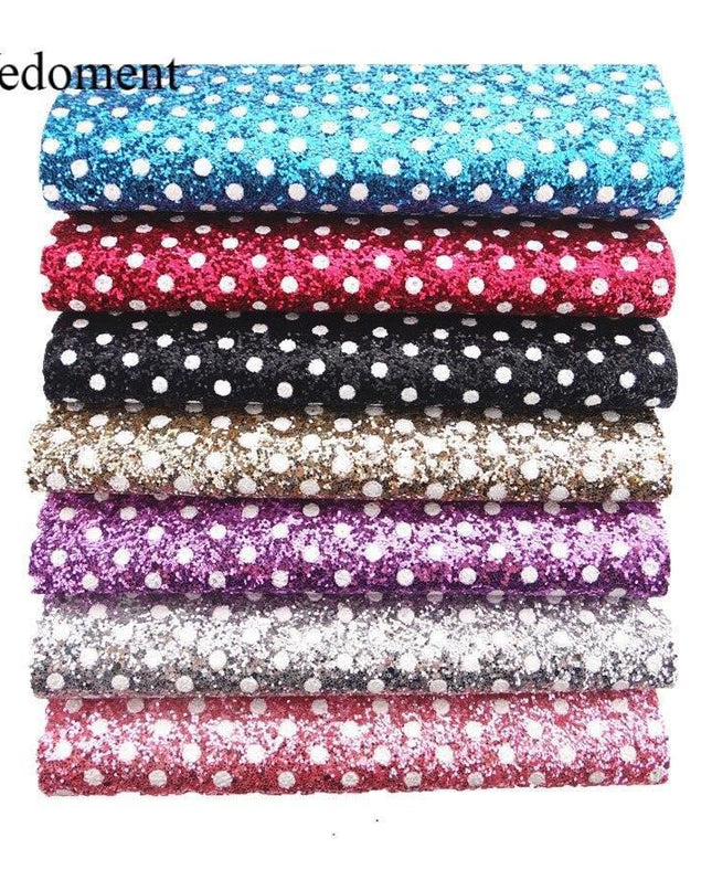 Sparkling Polka Dot Faux Leather Craft Sheets - Glamorous Creative Essentials