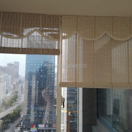 Chic Vintage Bamboo Roller Shades with Sparkling Glitter Highlights