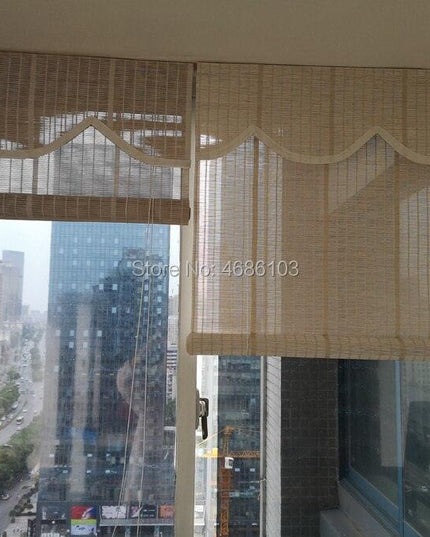 Chic Vintage Bamboo Roller Shades with Sparkling Glitter Highlights