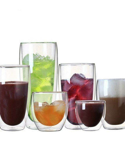 Modern Double-Wall Insulated Glass Mug for Enhanced Beverage Experience