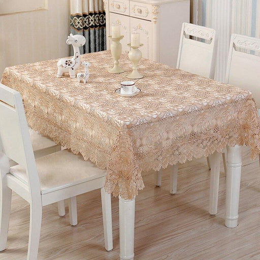 Lace Rose Flowers Tablecloth - Elegant and Durable Home Decor - Très Elite