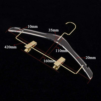 Stylish Acrylic Hanger Set with Attached Hanging Bar for Closet Organization