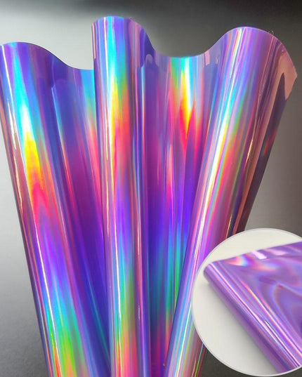 Vibrant Holographic Rainbow PU Leather Craft Sheets - Creative Spark