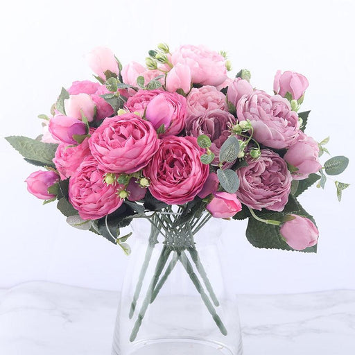 Elegant Pink Silk Peony Bouquet - Perfect for Home & Wedding Decor