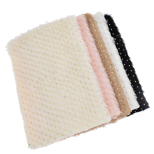 Luxe Golden Glitter Faux Rabbit Fur Fabric for Exquisite DIY Creations