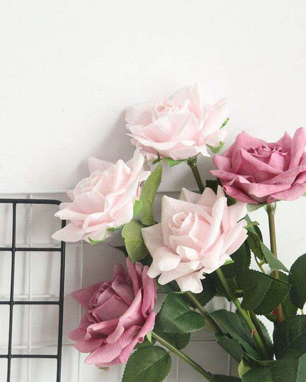 Elegant Silk Rose Collection - Set of 5, 12cm Decorative Blooms