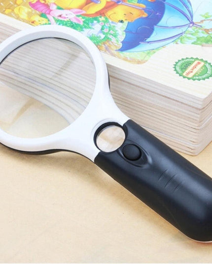 45X High-Power LED Magnifier with Ergonomic Comfort Grip and Illuminated Lens