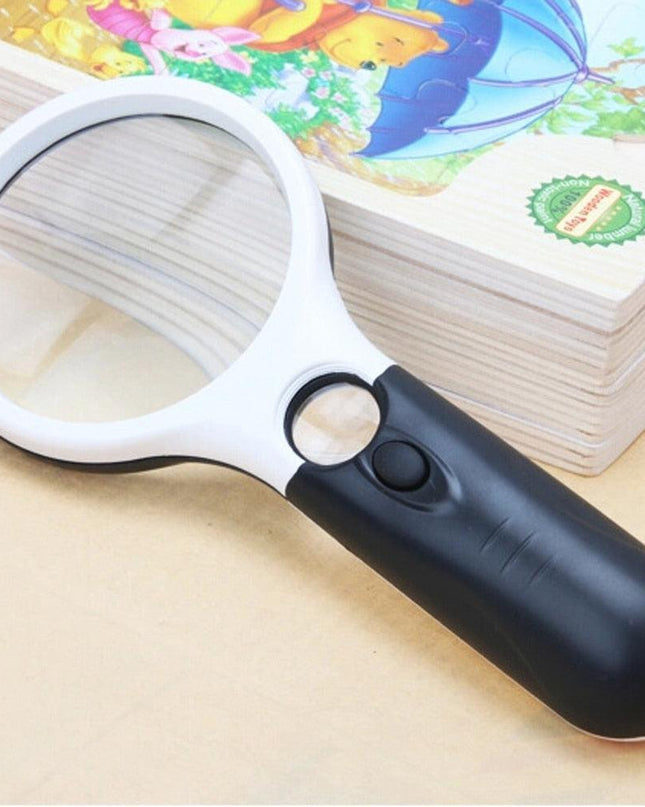 45X High-Power LED Magnifier with Ergonomic Comfort Grip and Illuminated Lens