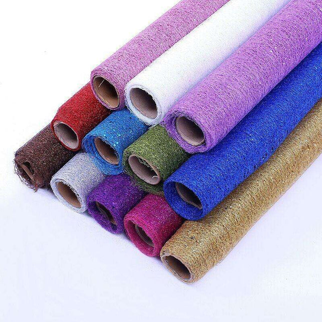 Radiant Gold Tulle Ribbon: Opulent Touch for Wedding Decor and Floral Designs