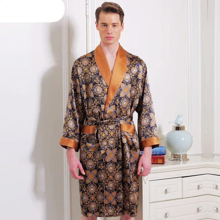 Opulent Silk Lounge Robe for Men