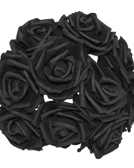 Chic 25-Piece Gray Foam Rose Arrangement - Lifelike and Effortless Decor