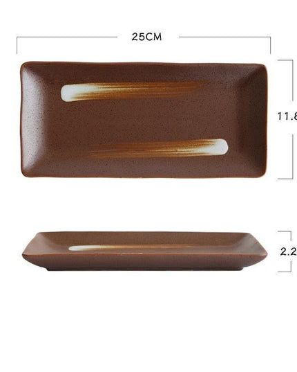 Stunning 9.8-Inch Rectangular Japanese Ceramic Sushi Platter