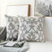Elegant Gray Cotton Pillow Sham with Intricate Embroidery