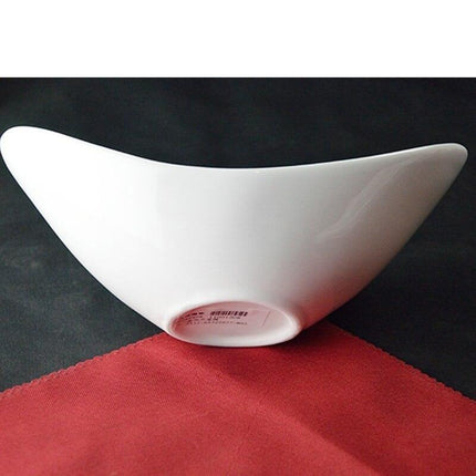 Luxurious Gold Ingot Design Ceramic Salad Bowl Set - Elegant White Dining Essentials