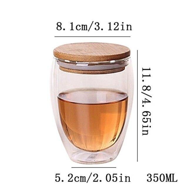 Double Wall Glass Cup for Sustained Beverage Temperature