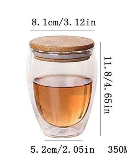 Modern Double-Wall Insulated Glass Mug for Enhanced Beverage Experience