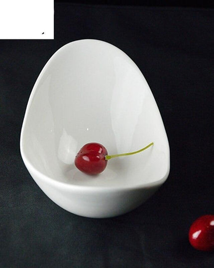 Luxurious Gold Ingot Design Ceramic Salad Bowl Set - Elegant White Dining Essentials