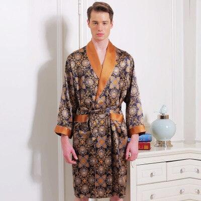 Opulent Silk Lounge Robe for Men