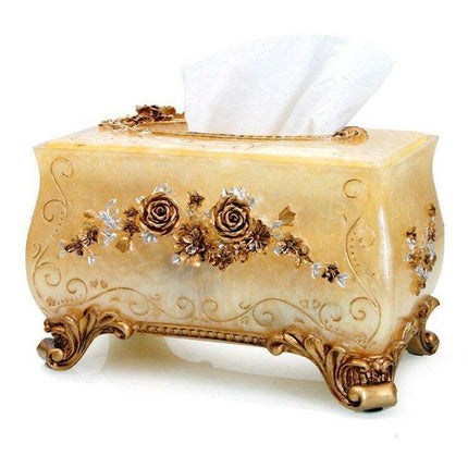 Chic European Resin Tissue Organizer - Vintage Style Home Accent