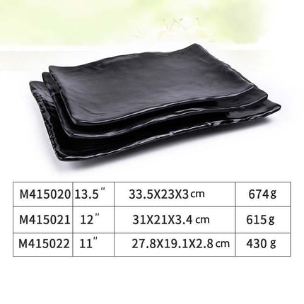 Sleek Black Melamine Dining Set - Elevate Your Table Experience