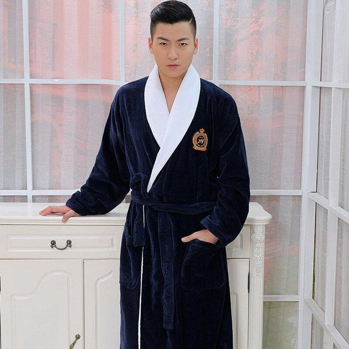 Winter Wonderland Plush Kimono Robe - Men's XL Size