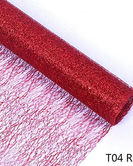 Radiant Gold Tulle Ribbon: Opulent Touch for Wedding Decor and Floral Designs