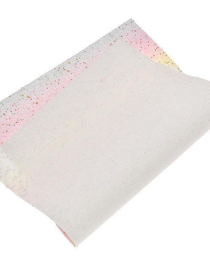 Vibrant Rainbow Glitter Synthetic Leather - Perfect for Eye-Catching DIY Creations