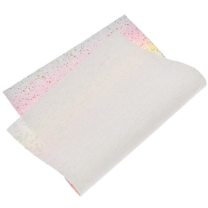 Vibrant A4 Rainbow Glitter PU Leather Fabric - Craft with Sparkle