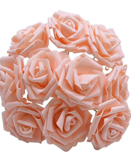 Chic 25-Piece Gray Foam Rose Arrangement - Lifelike and Effortless Decor